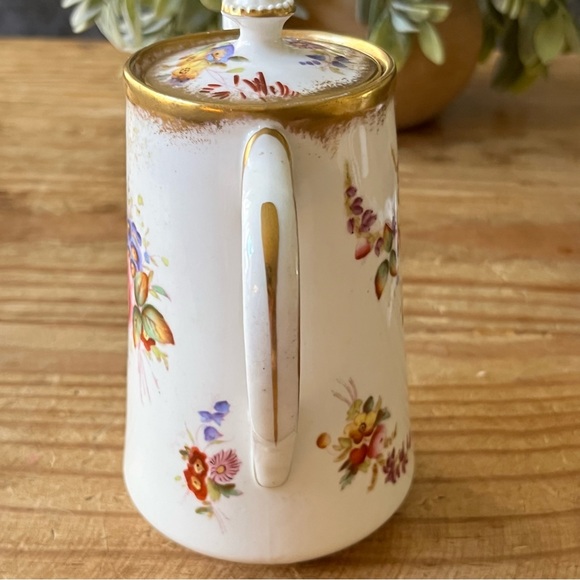Vintage Hammersly &Co. “Dresden Sprays”Bone China Coffee Teapot Hand Painted - Picture 7 of 16